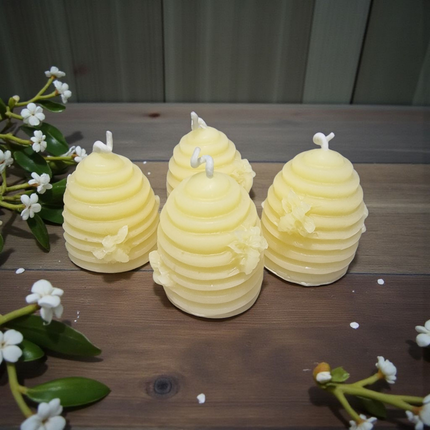 4 Beehive Beeswax Candles