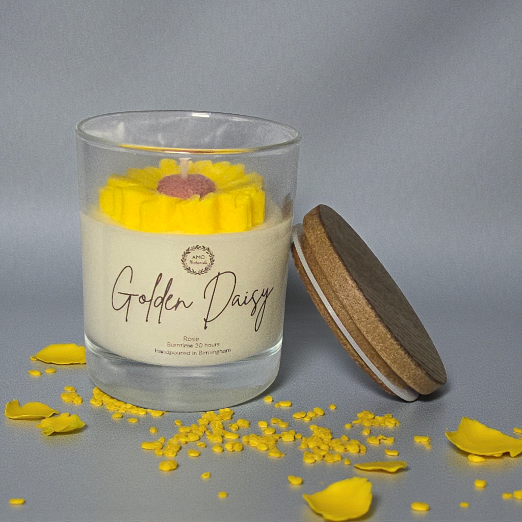 Golden Daisy Candle