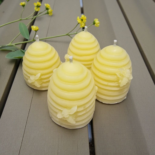 4 Beehive Beeswax Candles